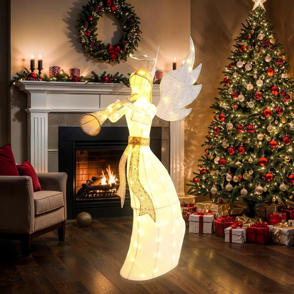 180 LED Lights, 66-Inch High Pre-Lit Angel Outdoor Decor