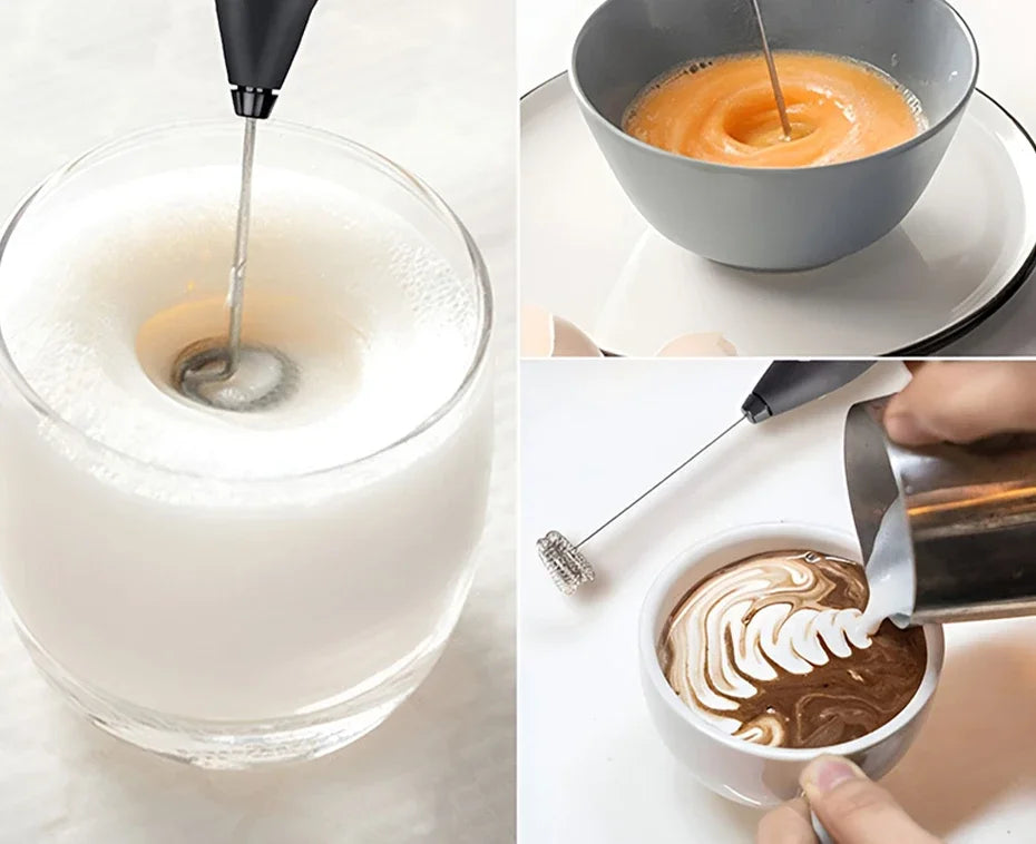 Baking Milk Stirrer Electric Beater Home Gadgets USB Rechargeable 2-in-1 Electric Egg Beater Mini Blender Cake Mixer Frother Bar