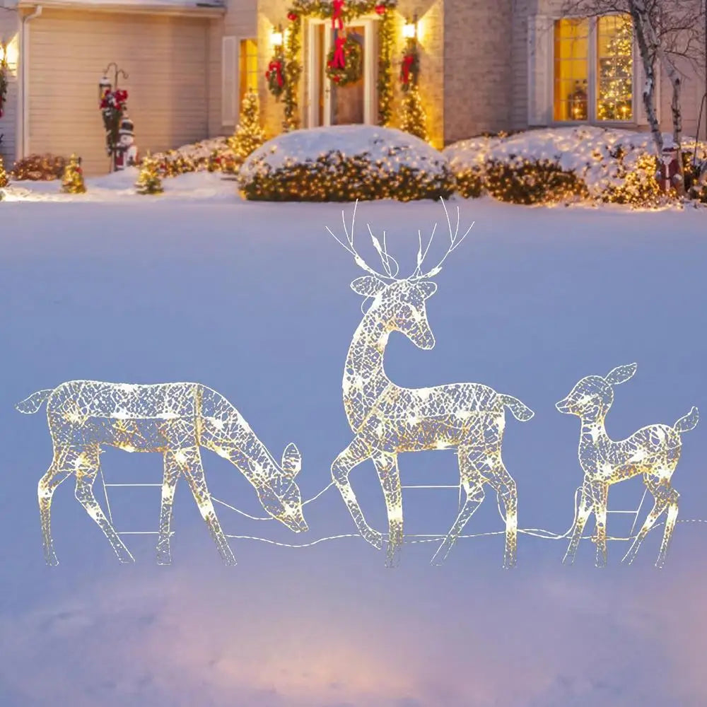 Lighted Christmas Reindeer Outdoor Garden Christmas Standing Elk Ornament Water Resistant Bright And Festive Holiday Decoration