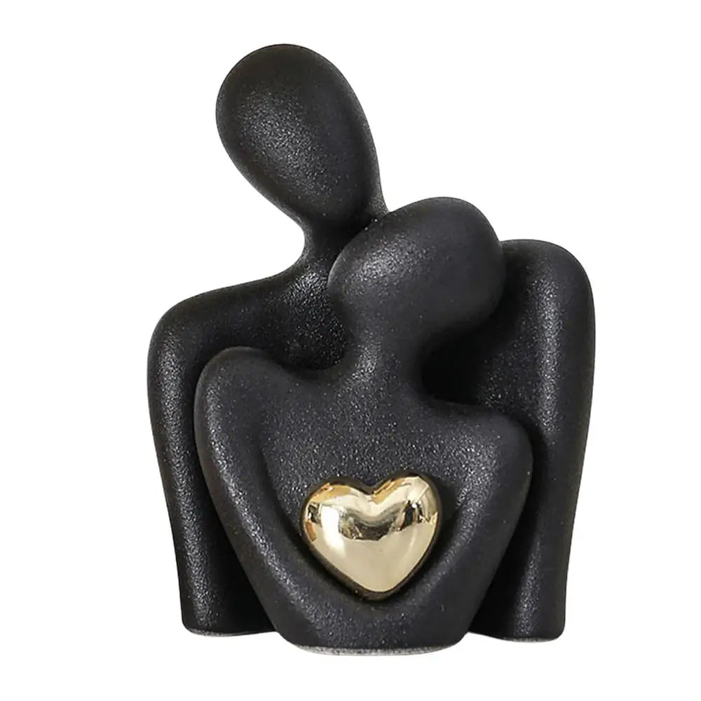 Nordic Decorative Abstract Couple Statue Modern Decoration Home Sculpture Ceramic Figure Figurines Living Room Crafts Ornaments