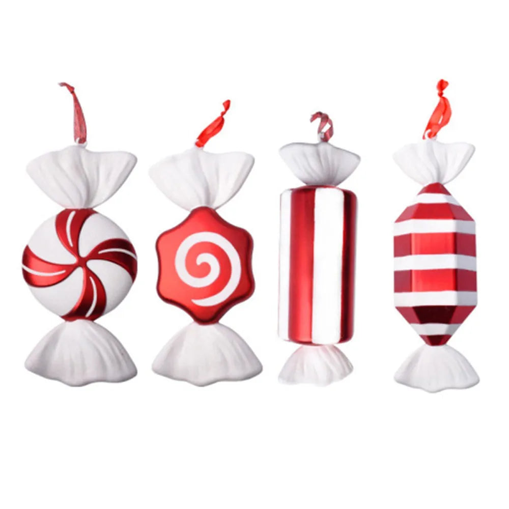 Christmas Large Candy Canes Christmas Tree Lollipop Decoration Ornaments White and Red