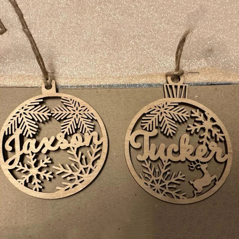 Custom Christmas Different Names Tree Hanging Ornament Personalized Wooden Bauble Christmas Decoration DIY Wood Gift 2023
