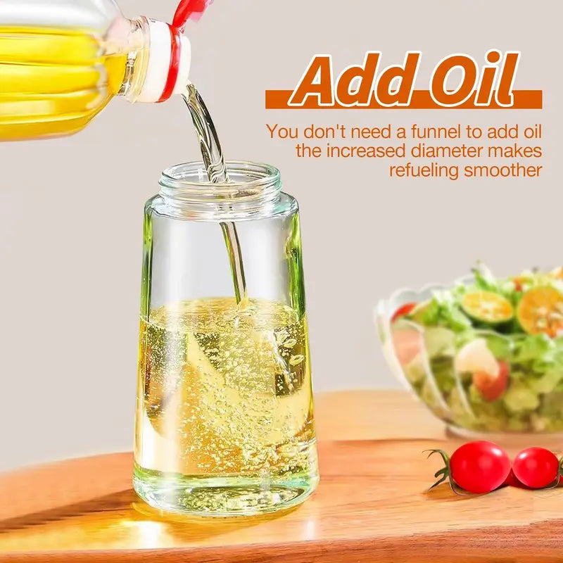 GJ 16Oz Oil Dispenser Bottle for Kitchen - 2 in 1 Olive Oil Dispenser and Oil Sprayer - 470Ml Olive Oil Bottle - Oil Sprayer for Cooking, Kitchen, Salad, Barbecue Black Utensils Kitchen Oildispenser Oils Prayer Black Non-Toxic Multicoloured Non-Toxic