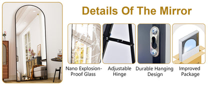 26" x 71" Full Length Mirror - Aluminum Alloy Frame Full Body Mirror - Extra Large Floor Mirrors for Bedroom, Living Room