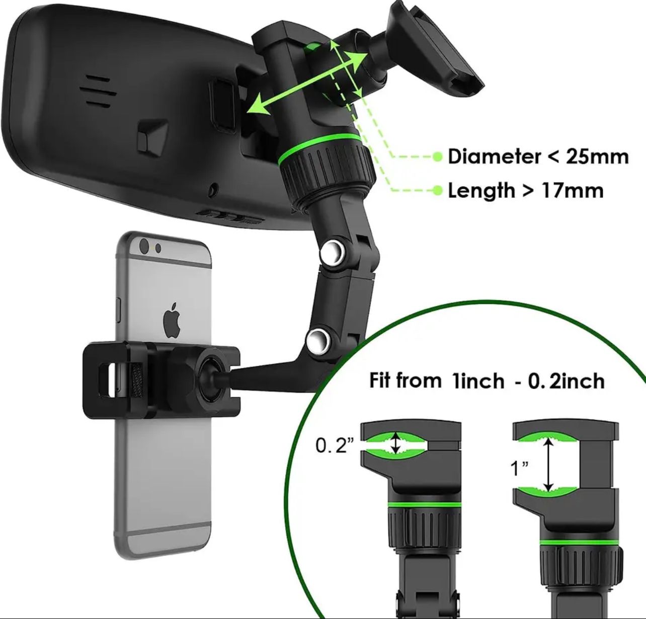 Multifunctional Rearview Mirror Phone Holder