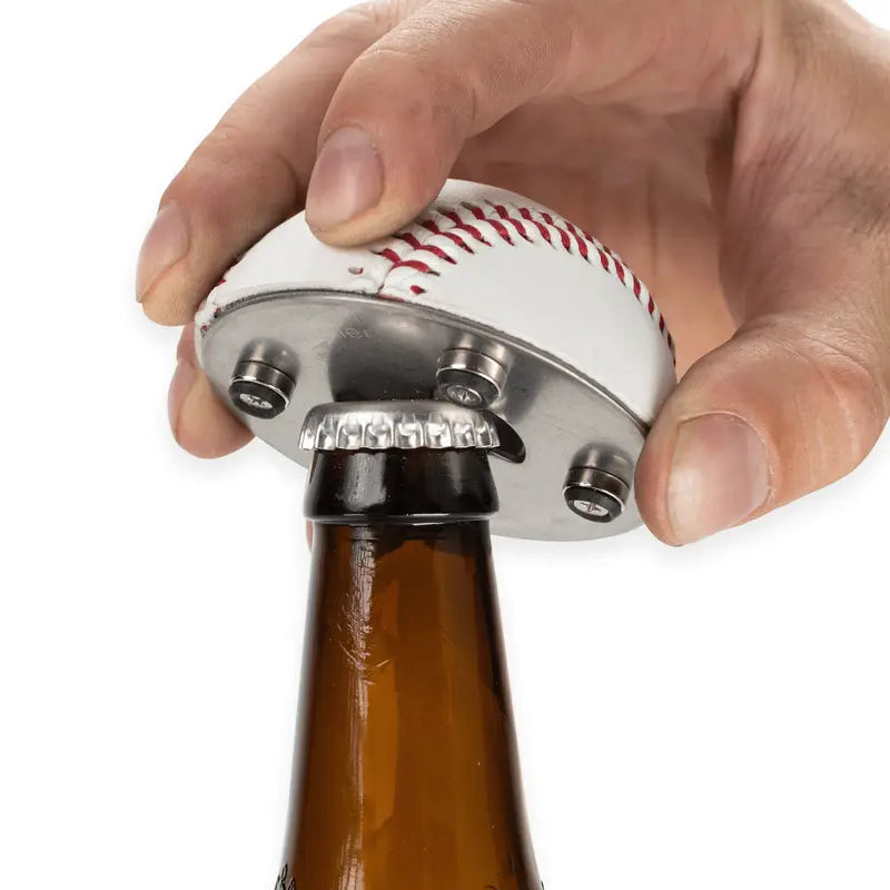 Baseball Bottle Opener Made from a Real Leather Baseball