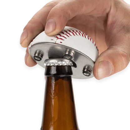 Baseball Bottle Opener Made from a Real Leather Baseball
