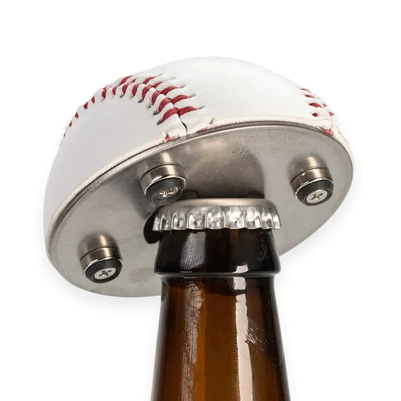 Baseball Bottle Opener Made from a Real Leather Baseball
