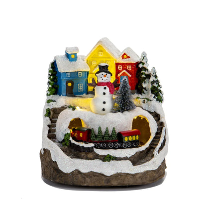 Christmas Craft Ornament Snowman Doll Garden Ornament Home Decora Country Street Scene Resin Ornament Novel Christmas Child Gift