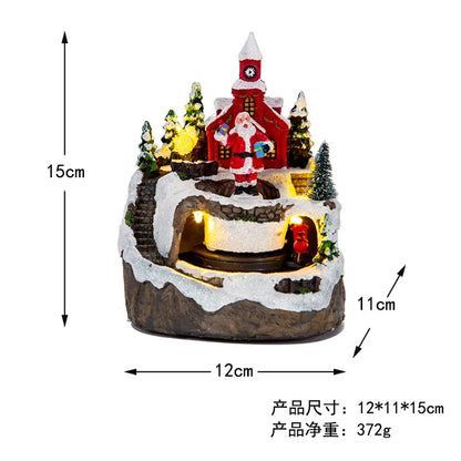 Christmas Craft Ornament Snowman Doll Garden Ornament Home Decora Country Street Scene Resin Ornament Novel Christmas Child Gift