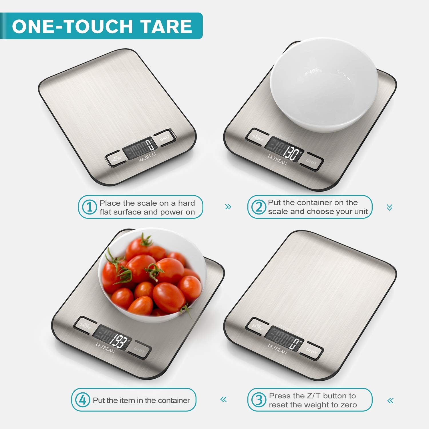 Digital Food Scale with Multiple Units and Tare Function