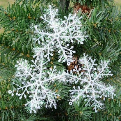 Christmas Tree Decoration Snowflakes 6cm-18cm White Plastic Artificial Snow Home Decorations 2020 Happy New Year Party Supplies