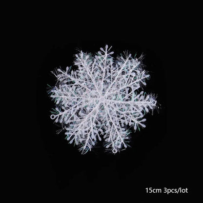 Christmas Tree Decoration Snowflakes 6cm-18cm White Plastic Artificial Snow Home Decorations 2020 Happy New Year Party Supplies