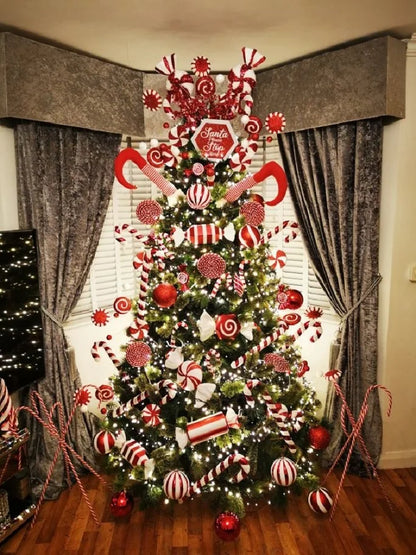 Christmas Large Candy Canes Christmas Tree Lollipop Decoration Ornaments White and Red