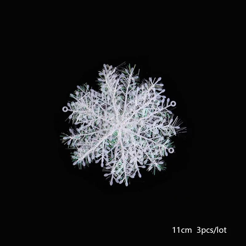 Christmas Tree Decoration Snowflakes 6cm-18cm White Plastic Artificial Snow Home Decorations 2020 Happy New Year Party Supplies