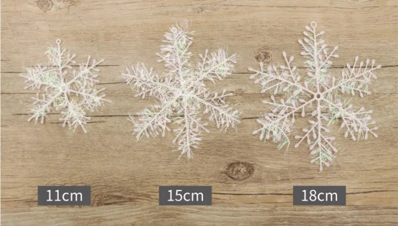 Christmas Tree Decoration Snowflakes 6cm-18cm White Plastic Artificial Snow Home Decorations 2020 Happy New Year Party Supplies