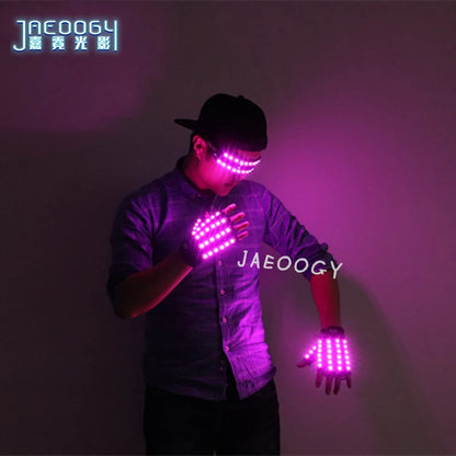 LED Glowing Gloves with Fluorescent Show, Creative Personality, Halloween, Christmas, Stage, DJ Singer, Performing, Personality