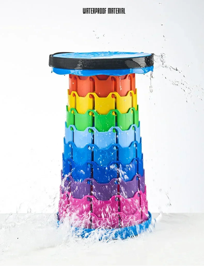 Colorful Portable Retractable Plastic Chair Folding Stool Kitchen Dining Chair Household Living Room Chairs Furniture For Room