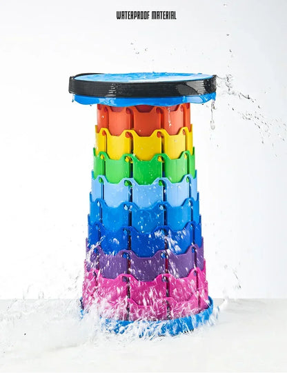 Colorful Portable Retractable Plastic Chair Folding Stool Kitchen Dining Chair Household Living Room Chairs Furniture For Room