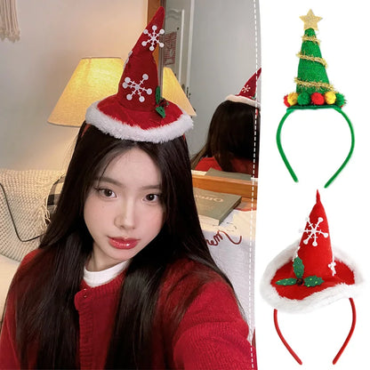 New Christmas Headwear Funny Deer Antlers Headpiece Santa Claus Hair Headband Happy New Year Merry Christmas Hair Accessories