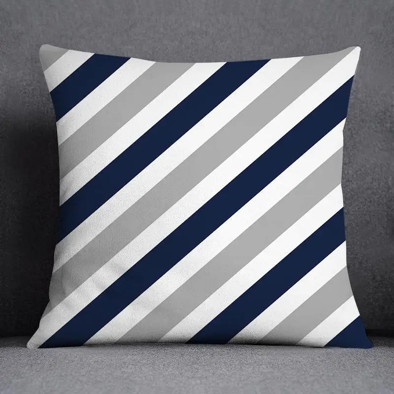 Cushion Cover Geometric Pattern Polyester Blue Grey Pillowcase Upholstery Sofa  Throw Pillow Home Decor Pillowcas