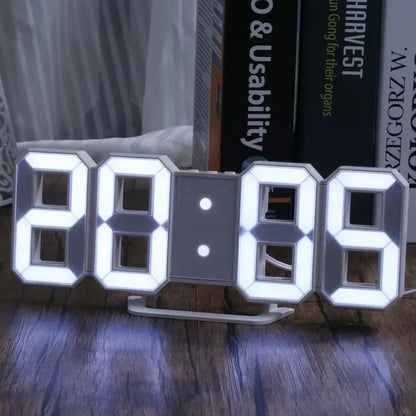 3D Digital Wall Clock Decoration for Home Glow Night Mode Adjustable Electronic Watch Living Room LED Clock Decor Clocks Garden