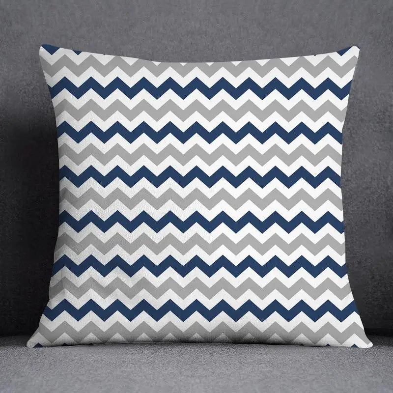 Cushion Cover Geometric Pattern Polyester Blue Grey Pillowcase Upholstery Sofa  Throw Pillow Home Decor Pillowcas