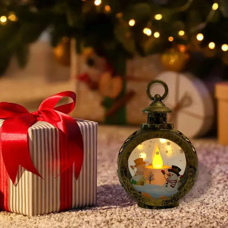 New Christmas Glittering Lantern Santa/Snowman Lantern Home Table Decoration Christmas Gift