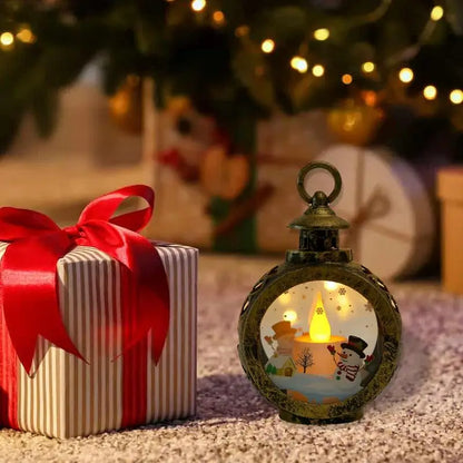 New Christmas Glittering Lantern Santa/Snowman Lantern Home Table Decoration Christmas Gift