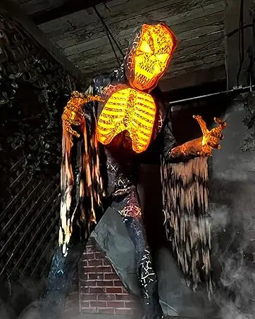 Activated Crouching Grave Digger , Talking Halloween Animatronic for Indoor or Covered Outdoor