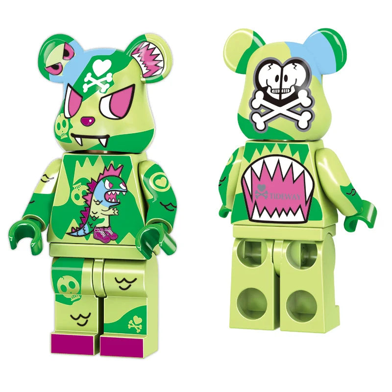 Cute Christmas bear children's educational small particles colorful building block bear assembly ornament men's and women's toys