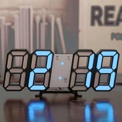 3D Digital Wall Clock Decoration for Home Glow Night Mode Adjustable Electronic Watch Living Room LED Clock Decor Clocks Garden