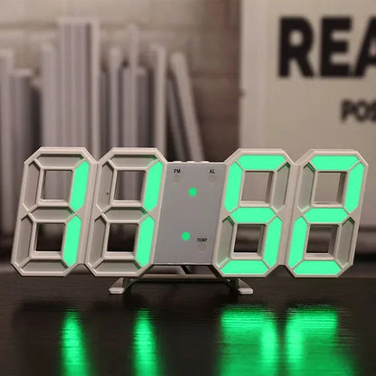 3D Digital Wall Clock Decoration for Home Glow Night Mode Adjustable Electronic Watch Living Room LED Clock Decor Clocks Garden