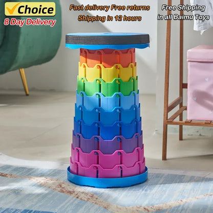 Colorful Portable Retractable Plastic Chair Folding Stool Kitchen Dining Chair Household Living Room Chairs Furniture For Room