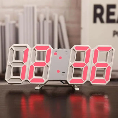 3D Digital Wall Clock Decoration for Home Glow Night Mode Adjustable Electronic Watch Living Room LED Clock Decor Clocks Garden