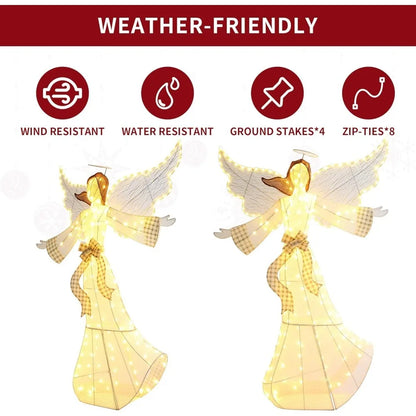 180 LED Lights, 66-Inch High Pre-Lit Angel Outdoor Decor