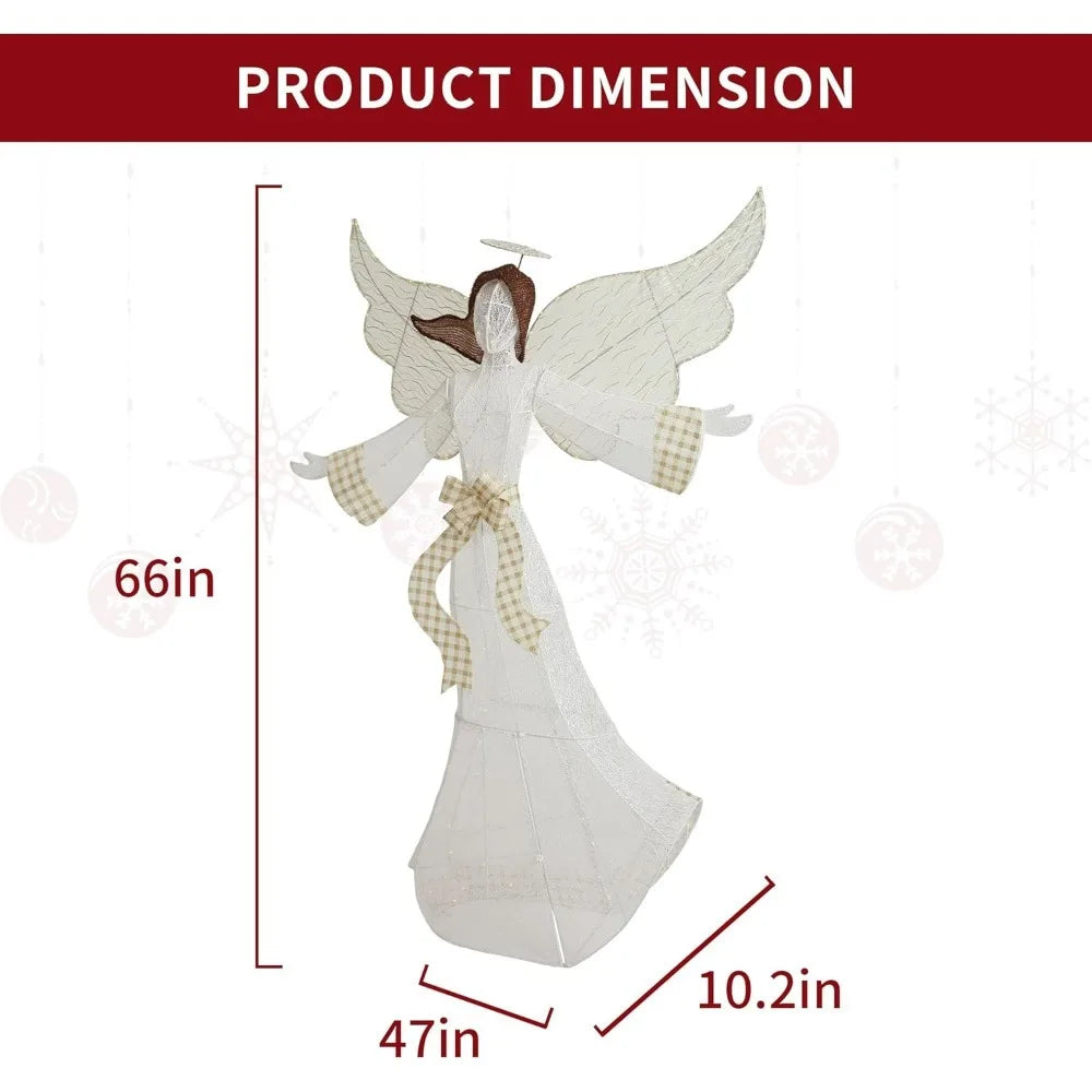 180 LED Lights, 66-Inch High Pre-Lit Angel Outdoor Decor