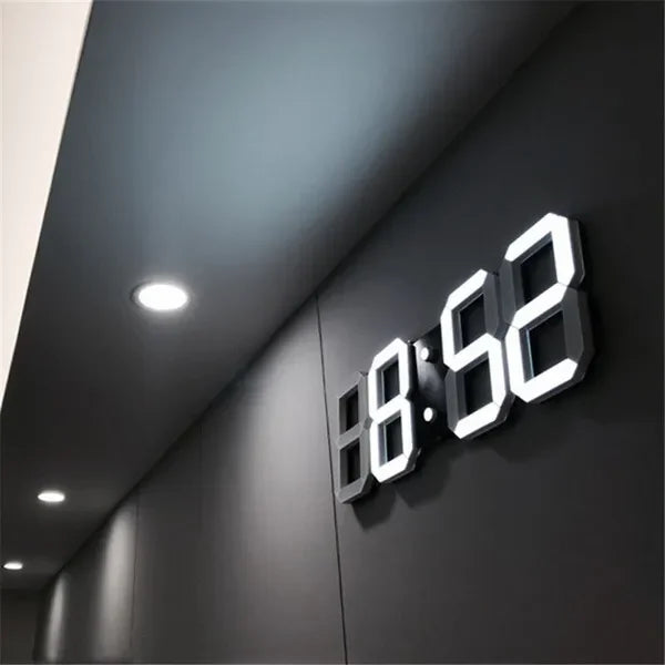 3D Digital Wall Clock Decoration for Home Glow Night Mode Adjustable Electronic Watch Living Room LED Clock Decor Clocks Garden