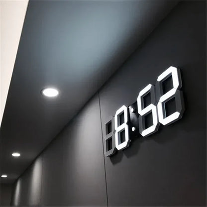3D Digital Wall Clock Decoration for Home Glow Night Mode Adjustable Electronic Watch Living Room LED Clock Decor Clocks Garden