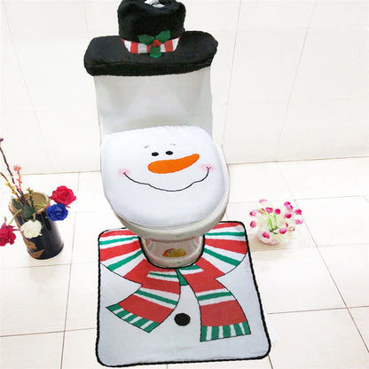 Christmas Toilet Seat Covers Creative Santa Claus Bathroom Mat Xmas Supplies for Home