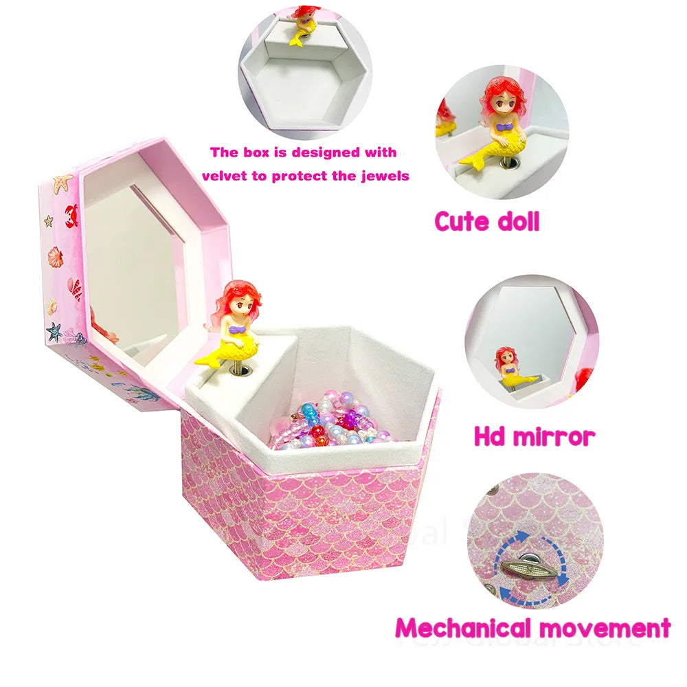 Girls Christmas Gifts Jewelry Box Unicorn Music Box with Spining Unicorn and Mermaid Birthday Christmas Gifts for Girls 4-12