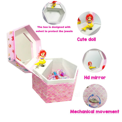 Girls Christmas Gifts Jewelry Box Unicorn Music Box with Spining Unicorn and Mermaid Birthday Christmas Gifts for Girls 4-12