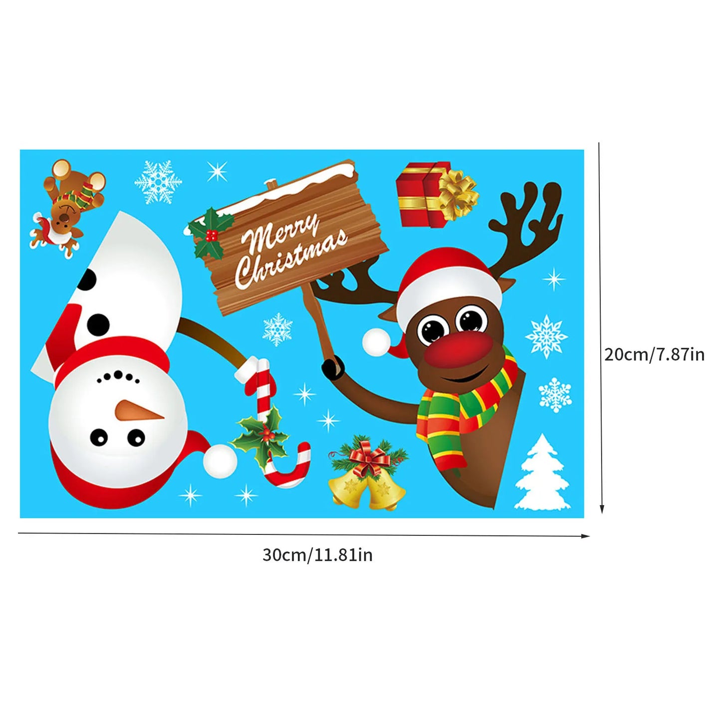 Christmas Stickers Electrostatic Glass Stickers Santa Claus Deer On Christmas Windows Walls Decor Xmas Gift Navidad DecoracióN