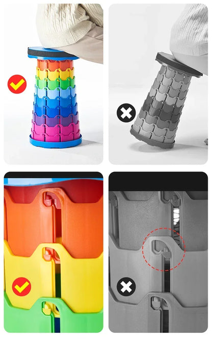 Colorful Portable Retractable Plastic Chair Folding Stool Kitchen Dining Chair Household Living Room Chairs Furniture For Room