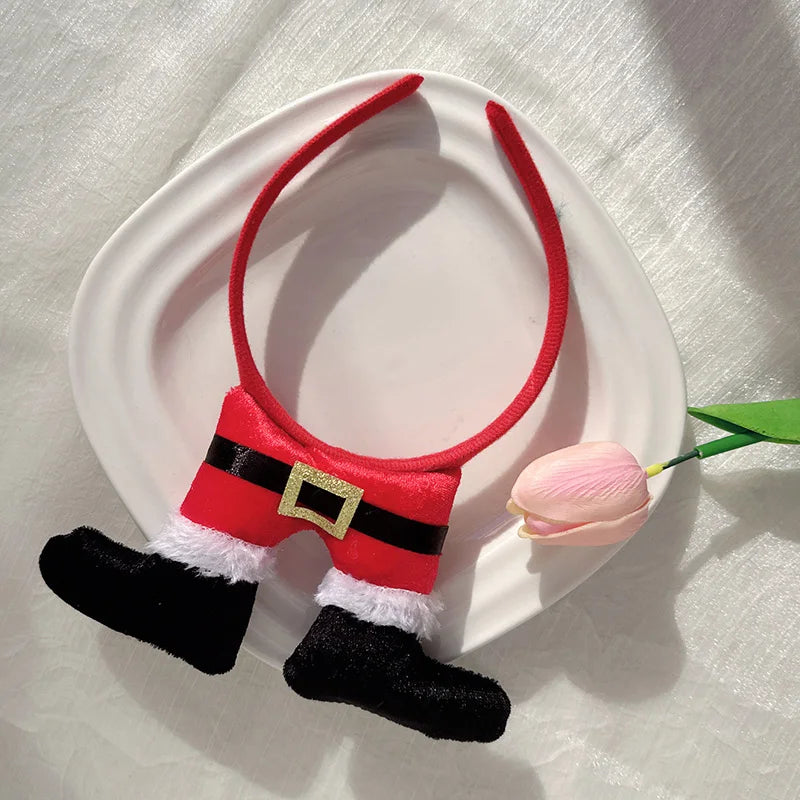 New Christmas Headwear Funny Deer Antlers Headpiece Santa Claus Hair Headband Happy New Year Merry Christmas Hair Accessories