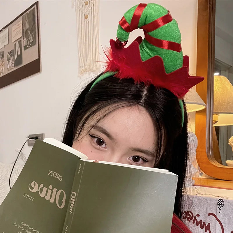 New Christmas Headwear Funny Deer Antlers Headpiece Santa Claus Hair Headband Happy New Year Merry Christmas Hair Accessories