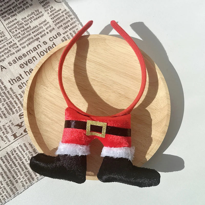 New Christmas Headwear Funny Deer Antlers Headpiece Santa Claus Hair Headband Happy New Year Merry Christmas Hair Accessories