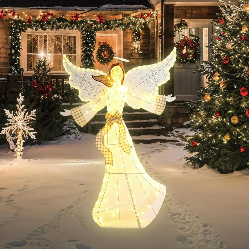 180 LED Lights, 66-Inch High Pre-Lit Angel Outdoor Decor