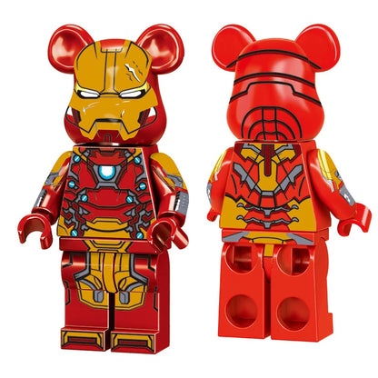 Cute Christmas bear children's educational small particles colorful building block bear assembly ornament men's and women's toys