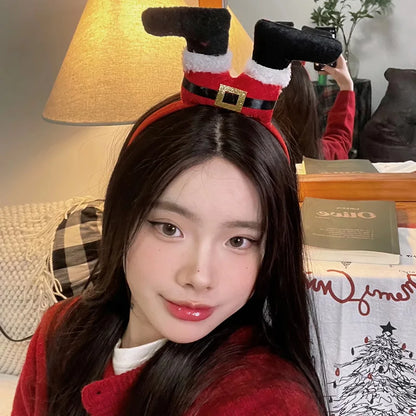 New Christmas Headwear Funny Deer Antlers Headpiece Santa Claus Hair Headband Happy New Year Merry Christmas Hair Accessories